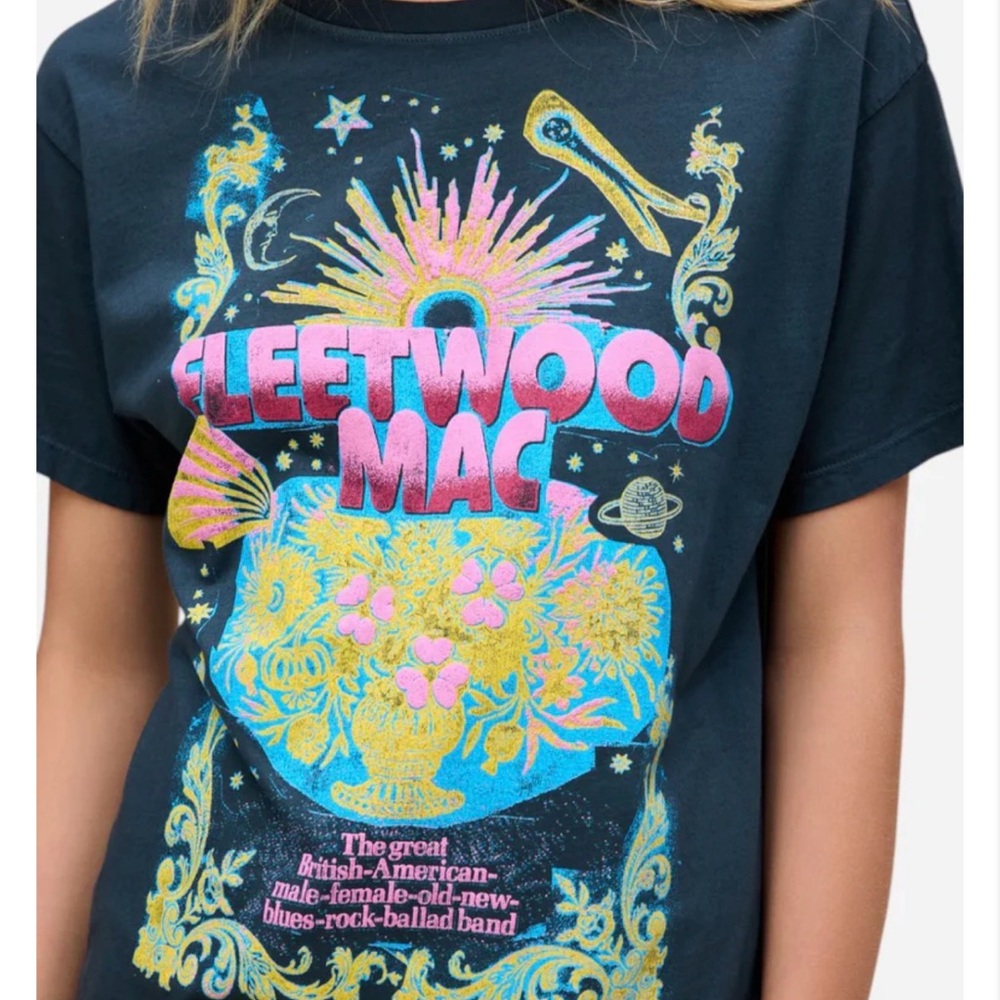 DAYDREAMER Fleetwood Mac Celestial Bouquet Boyfriend Tee NWT - Picture 2 of 4